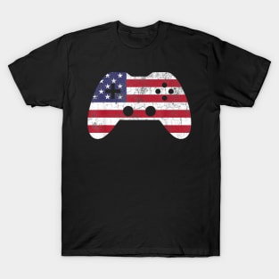 4th Of July T Shirt Gift Video Game Gamer Kids Boys Men USA T-Shirt